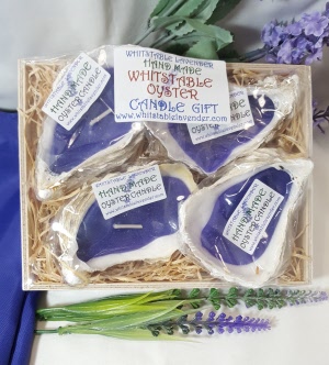 HOME - FOUR LAVENDER SCENTED OYSTER CANDLES GIFT PACK